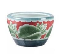 Aquarium cylindrique en céramique pour poissons rouges, nénuphars, balcon, cour, grand aquarium en verre (42 cm)