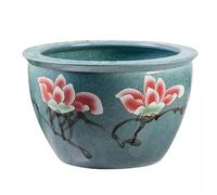 Aquarium cylindrique en céramique pour poissons rouges, nénuphars, balcon, cour, réservoir d'eau, lotus, grand aquarium en verre (42 cm)