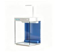 Aquarium De Bureau En Verre Ultra-transparent Avec Système De Recirculation D'eau, Éclairage LED Pour Plantes À Intensité Variable Via Application Et Pompe À Eau Silencieuse Pour Poissons(Blanc)