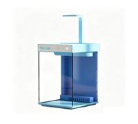 Aquarium De Bureau En Verre Ultra-transparent Avec Système De Recirculation D'eau, Éclairage LED Pour Plantes À Intensité Variable Via Application Et Pompe À Eau Silencieuse Pour Poissons(Blue)