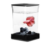 Aquarium de pêche - Aquarium de Bureau | Small Betta Fish Tank Kit de Starter avec Lampe à LED, kit de démarrage du Poisson-Poisson Betta, rectangulaire pour décoration de Table