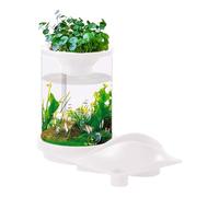 Aquarium de poisson - Aquarium Tropical | Réservoir de poisson translucide avec filtre | Filtre aquaponique autonome | Écosystème betta de bureau portable pour magasin, maison, luo