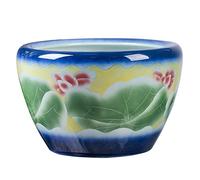 Aquarium de style chinois en céramique Lotus Poisson rouge Bol Salon Balcon Cour Aquarium Kit de démarrage Aquarium en verre (63 cm)