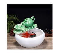 Aquarium de style chinois Fontaine à eau en céramique pour bureau, salon, table et culture de poissons, kit de démarrage pour aquarium (C, 37 cm)