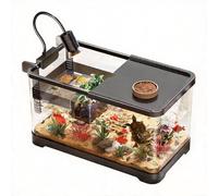 Aquarium De Tortue avec Plate-Forme De Bronzage Et Drainage De Fond, Plateforme De Repos pour Tortues À Hauteur Réglable Suspendue,réservoir De Tortue Aquatique pour Tortues, Crabes(Large)