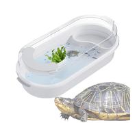 Aquarium De Tortue - Terrarium De Tortue, Tank Clair pour Bébé Tortue | Reptile Desktop Tortoise Enclosure avec 4 Zones Multifonctionnelles, Planant des Plates-Formes pour Le Crabe D'écrevisses