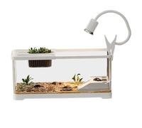 Aquarium de Tortues, Aquarium 15x8x8 Pouces Kit d'habitat de réservoir Tortue en Plastique Transparent avec Plates-Formes d'escalade et lumière pour Tortues et Animaux Aquatiques