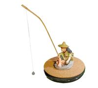Aquarium Decor,Floating Fisherman with Fishing Rod Fish Tank Decor | Decorative Ornaments for Interactive Toy Desktop Shrimp Guppy Betta Paludarium Terrarium