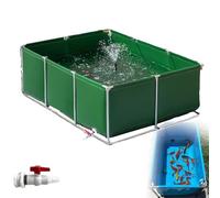 Aquarium d'extérieur pour piscine - Réservoir de rétention temporaire pour poissons d'eau salée, aquarium de pisciculture avec vanne de vidange et support en métal, étangs hors sol