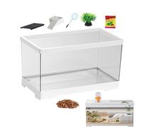 Aquarium d'habitat pour tortues, reptiles, amphibiens, habitat de bassin pour tortues, drainages du sol pour les crabes ermites, les poissons, les geckos, les grenouilles, idéal pour la maison ou