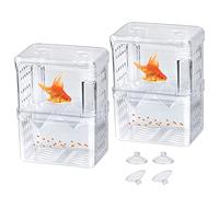 Aquarium Élevage Boîte Disolement,Guador 2 Pièces Boîte Délevage de Poissons Acrylique Incubateur Délevage Boîte Ecloserie Piege Eleveur Double Guppy Élevage Flottant Isolation Hatchery Box (L)