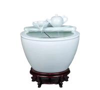 Aquarium en céramique blanche pour balcon, aménagement paysager, circulation de l'eau, bureau, salon, pisciculture ancienne, grand réservoir en verre (S)
