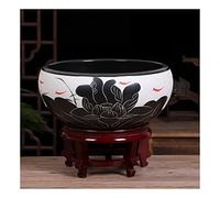 Aquarium en céramique de style chinois pour poisson rouge pour la maison, le salon, le bureau, le bureau, l'aquarium, kit de démarrage d'aquarium (B, 50 cm)