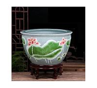 Aquarium en céramique pour la culture de poissons, la maison, le salon, la tortue de lotus, la cour intérieure, le Feng Shui, poisson rouge porte-bonheur (B, 41 cm)
