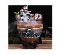 Aquarium en céramique pour la maison, le bureau, l'eau courante, petit flux de circulation de l'eau, aquarium porte-bonheur en verre (D, 42 cm)