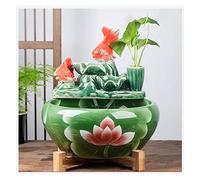 Aquarium en céramique pour poissons rouges - Fontaine à eau pour salon, bureau, bureau - Bol de culture en verre (A, 41 cm)