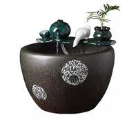 Aquarium en céramique qui coule pour décoration d'aquarium de bureau, salon, sol circulant d'eau de jardin, aquarium de poisson en verre (33 cm)