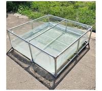 Aquarium en PVC avec fenêtre transparente et valve de vidange, cadre en acier pour l'élevage de poissons et le jardin
