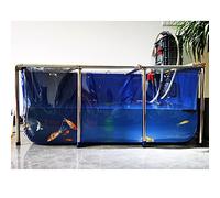 Aquarium en toile PVC durable et cadre en acier avec fenêtre transparente, idéal pour l'élevage de carpes koï et poissons rouges, grand aquarium extérieur