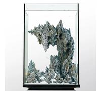 Aquarium en Verre cristallin avec Sable et Roches - Nano-Aquarium pour Poissons Combattants et Rouges, décoration de Bureau et Salon