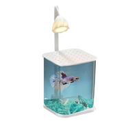 Aquarium En Verre Paysage, Bol De Table Pour Poissons Combattants, Lumière De Nuit Pour Aquarium, Aquarium En Vert Pour Créer Un Affichage Aquatique Élégant Et Fonctionnel (1 Pièce)