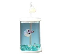 Aquarium en Verre Transparent Et Arrondi, avec Interface U+B Et Lustre LED, Adapté à Divers Poissons Tropicaux, Bettas, CichlidéS Et Crevettes D'Ornement.-Square Green