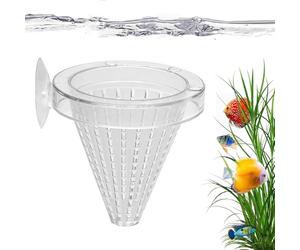 Aquarium Feeding Dish - Red Worm Bowl for Cleaner Mealtime Control | Clear Acrylic with Suction Base, Stable Feeding Cup for Fish Tanks, Easy Maintenance Accessory for Home Living Room Entryway