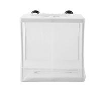 Aquarium Fish Breeder Box | Multifunctional Isolation Mesh Net for Breeding/Incubating | Safe Plastic Design with Suction Cups | 16x16x14cm Tank Divider