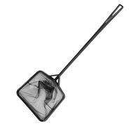 Aquarium Fish Net, Fish Tank Skimmer, Fine Mesh Dirt Scooper, Lightweight Portable Handle, Cleaning Tool for Backyard Pond Pool, Stream, Bathtub, Fountain Use, Black, ABS