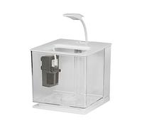 Aquarium Fish Tank Haute Transparent Acrylique Bureau Petit Aquarium Salon Petit Poisson Rouge Combat Fish Tank Bureau Décoration Ornemental Fish Tank Bac à Poisson(Blanc)
