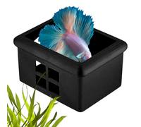 Aquarium flottant - Abri pour poissons Betta | Abri de repos d'alimentation flottant, petit bol à poissons décoratif, boîte d'élevage au design de fenêtre unique, accessoire de sanctuaire d'habitat aq