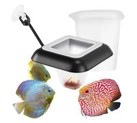 Aquarium Food Cup | Réservoir à Appâts Flottant avec Ventouse - Distributeur de Nourriture à Poissons | pour Appâts Vivants Alimentation Quotidienne et Rangement Bassin Eau Douce et