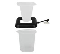 Aquarium Food - Floating Fish Feeder with Suction Cup | Black White PP Material, 9×9×8cm Compact Size, Durable Feeding Cup for Live Bait Freshwater Saltwater Tank, Easy Feeding Solution