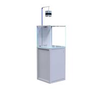 Aquarium Grand Aquarium sur Pied avec Base Blanche for Poissons d'eau salée Aquarium en Verre for Poissons d'eau salée coralliens Bocal Poisson(60x60x131cm)