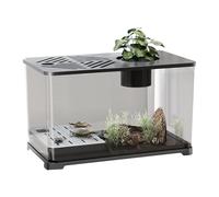 Aquarium - Grands Aquariums Kits Débutants - Conteneur Panoramique HD avec Espace de Repos pour Tortue pour Aquatiques Guppys Crevettes Méduses, Décoration de Bureau