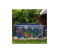 Aquarium hors-sol en toile pour bassin à poissons - Piscine d'eau transparente pour enfants, réservoir en PVC facile à installer avec support en acier inoxydable, plusieurs (bleu et transparent, 100 x