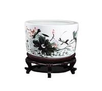 Aquarium Jingdezhen Céramique Aquarium Tortue Bassin Maison Salon Décoration De Bureau Décoration Extérieure Jardin Terrasse Décorative Aquarium Bac à Poisson(30x20cm)