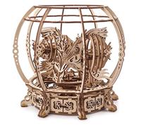 UGEARS Puzzles Mécaniques 3D pour Aquarium - Cadeau de Fête des Pères Puzzle Décoratif en Bois pour Aquarium Animé par Un Ressort - Puzzles en Bois 3D à Assembler pour Adultes - Kits de Modèles