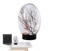 Aquarium Miniature Avec Lumière LED - Bureau Pas De Changement D'eau Pas De Bocal à Poissons Nourriture | Aquarium Art Lazy-Personne Pour Le Salon | Réservoir Décoratif Peu D'entretien, Piles Non