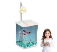 Aquarium Paysage Réservoir En Verre - Aquarium De Table Pour Poissons Combattants | Aquarium Avec Nuit Et Pour Poissons, Crevettes, Petits Crabes, Betta
