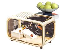 Aquarium - Petit aquarium Betta avec décoration d'escalade - Habitat vivant en acrylique avec trou d'alimentation supérieur pour animaux aquatiques, crevettes, tortues, Betta Aquatique Plantation