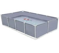 Aquarium Piscine avec Vanne de Vidage - Réservoir d'eau Aquaculture Réservoir d'eau avec Cadre en Acier - Multifonction Toile PVC Poisson Temporaire Bassin à Poissons pour Poissons Koï et Tortues