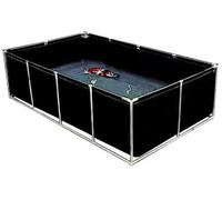 Aquarium Piscine avec Vanne de Vidage - Réservoir d'eau Aquaculture Réservoir d'eau avec Cadre en Acier - Multifonction Toile PVC Poisson Temporaire Bassin à Poissons pour Poissons Koï et Tortues