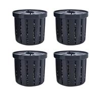 Aquarium Plant Holder, Stable Fish Tank Basket, 4 Piece Hydroponic Planting Cups, Mesh Design, Easy Root Anchoring, Set of 4, Black, for Water Feature Decoration, Hotel, 1.57x1.34x1.38inches
