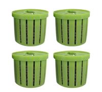 Aquarium Plant Holder, Stable Fish Tank Basket, 4 Piece Hydroponic Planting Cups, Mesh Design, Easy Root Anchoring, Set of 4, Black, for Water Feature Decoration, Hotel, 1.57x1.34x1.38inches