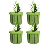 Aquarium Planter - Stable Fish Tank Plant Pots | Decorative Aquarium Hydroponics Planting Holder | PP, 4 Pack, for Home Businesses Dormitory Apartment Rental Hotel Restaurant, Freshwater Seawater