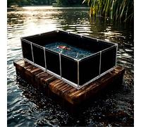 Aquarium portable avec cadre en acier et valve de vidange, piscine en PVC durable pour l'aquaculture de carpes koï en plein air et le stockage temporaire des poissons