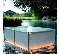 Aquarium portable avec cadre en acier et valve de vidange, piscine en PVC durable pour l'aquaculture de carpes koï en plein air et le stockage temporaire des poissons