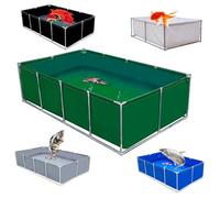 Aquarium portable avec cadre en acier et valve de vidange, piscine en PVC durable pour l'aquaculture de carpes koï en plein air et le stockage temporaire des poissons