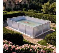 Aquarium portable avec cadre en acier et valve de vidange, piscine en PVC durable pour l'aquaculture de carpes koï en plein air et le stockage temporaire des poissons